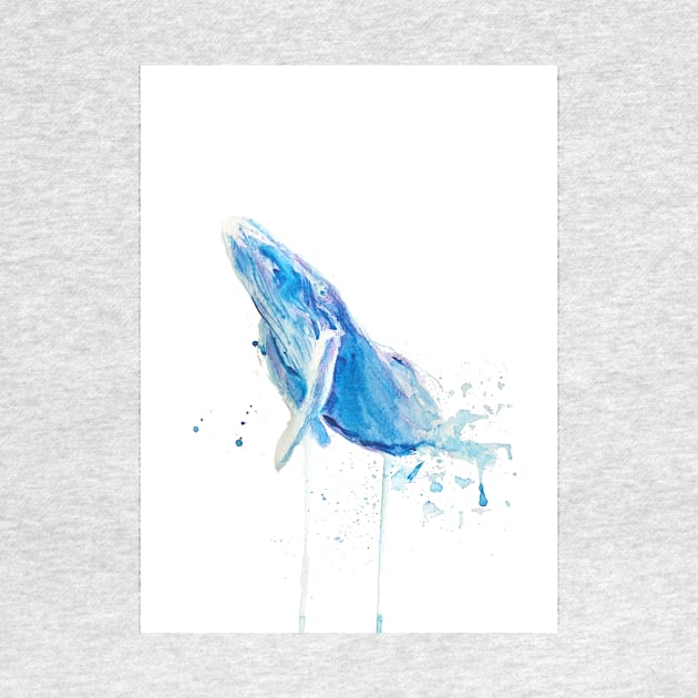 watercolor whale illustration by chandelier2137